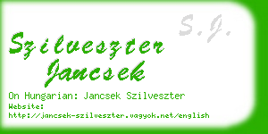 szilveszter jancsek business card